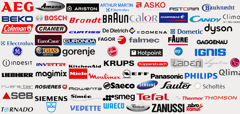 Nos Services 3 image avec plus de 30 marques d'électroménager que répare l'atelier tech by odin